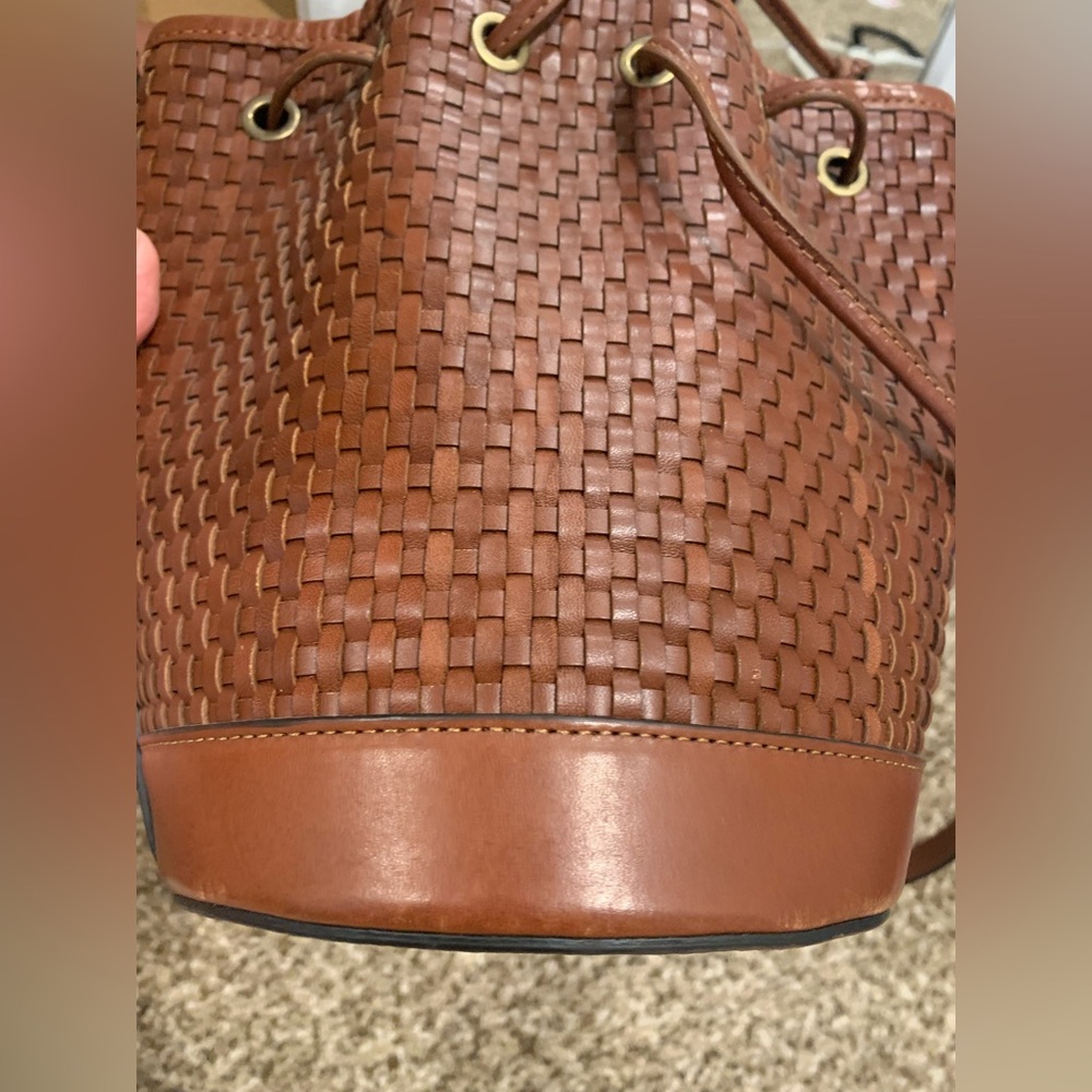 Sezane Farrow Mini Bag woven chocolate heritage leather - sold out rare - Picture 9 of 10